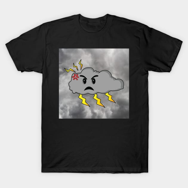 Fantasy Angry Cloud With Lightning T-Shirt by AqlShop